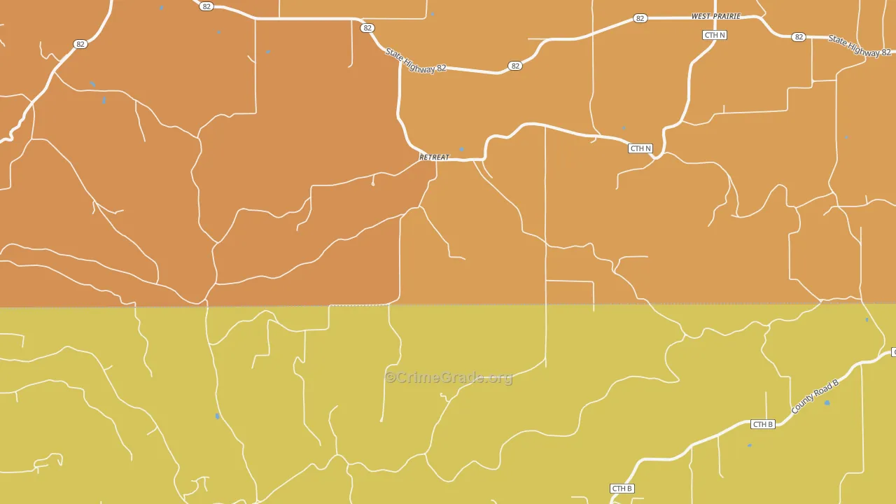 Retreat, WI Map of Arson Rates