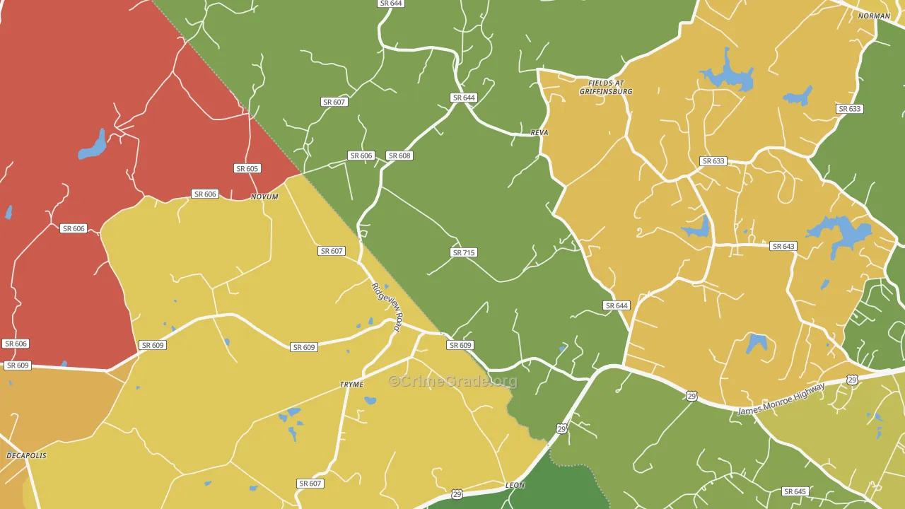 Reva, VA Map of Arson Rates