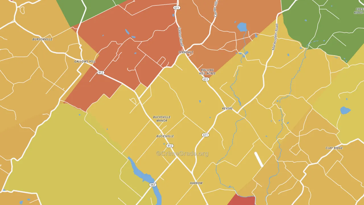 Revere, PA Map of Arson Rates