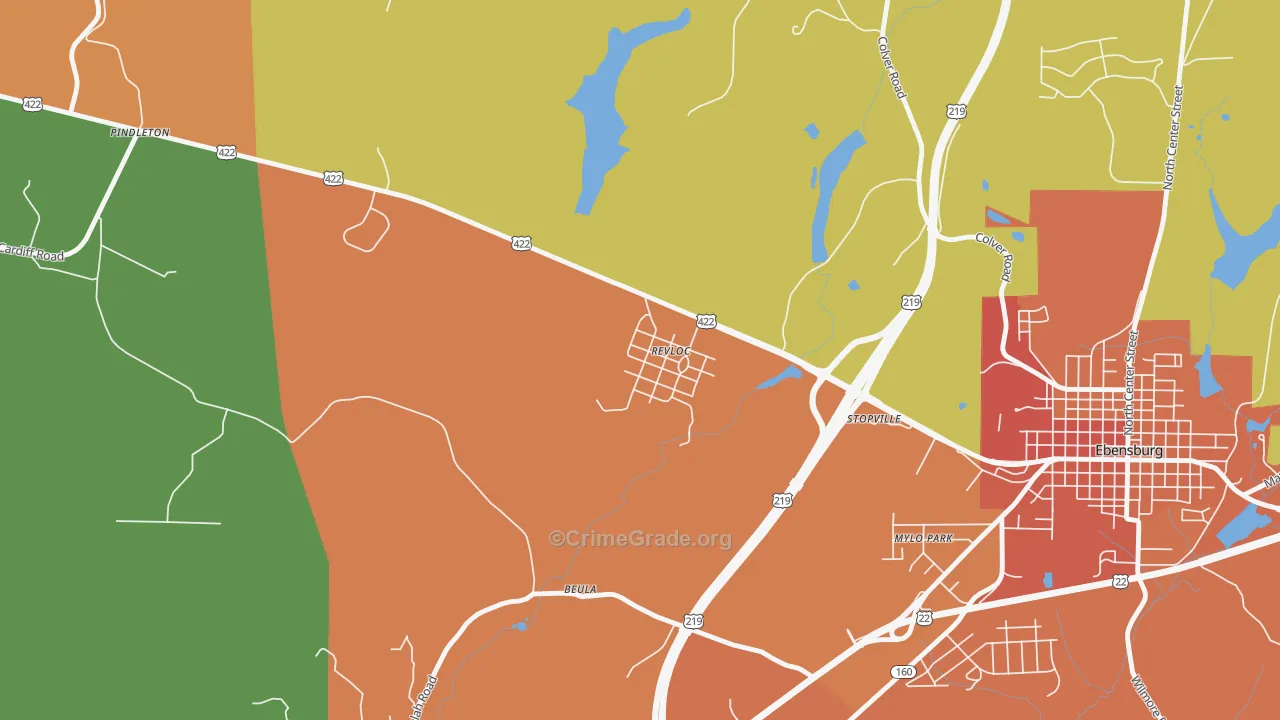 Revloc, PA Map of Arson Rates