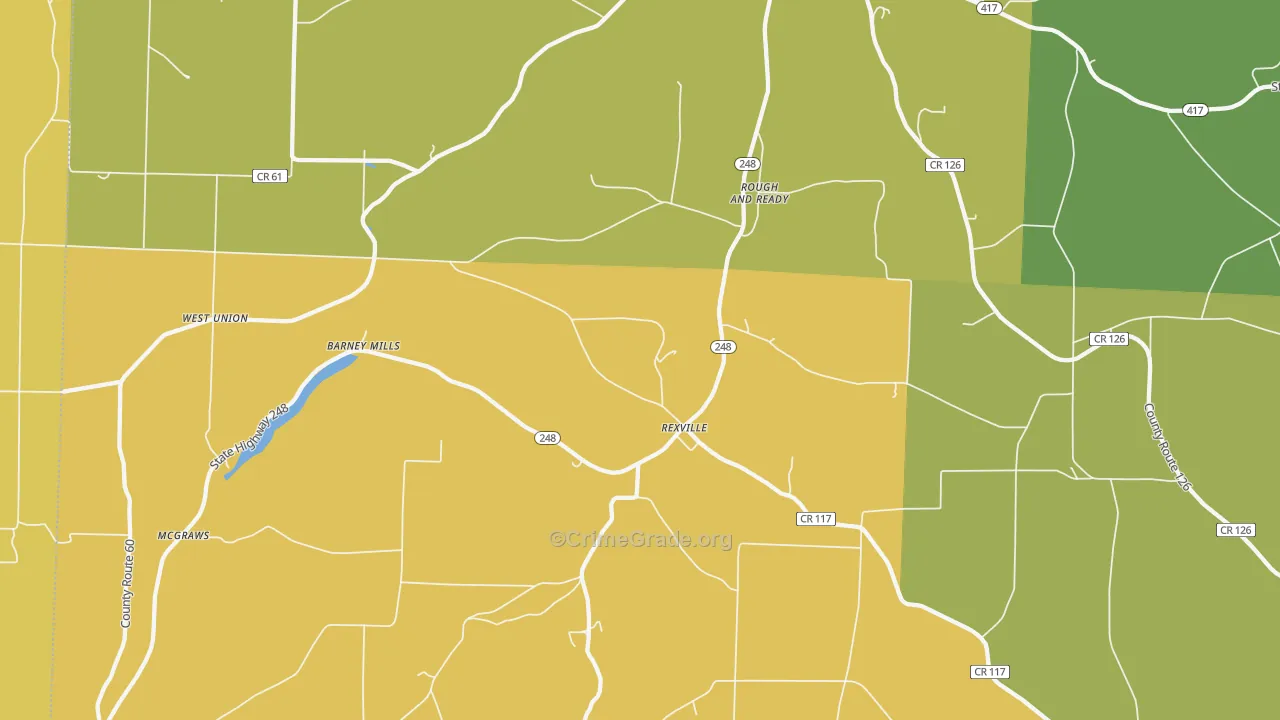 Rexville, NY Map of Arson Rates