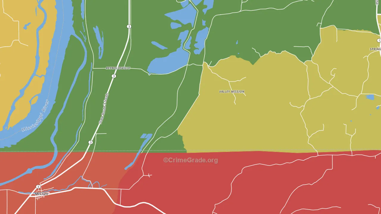 Reynoldsville, IL Map of Arson Rates