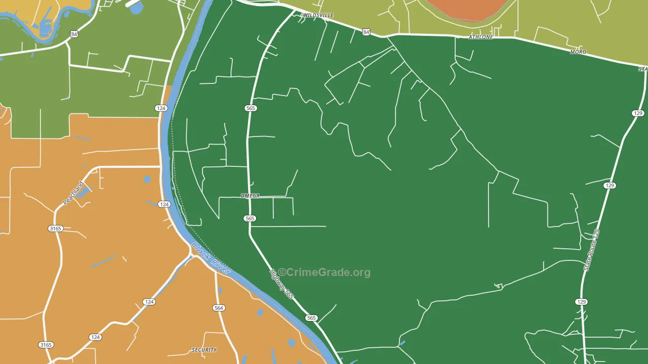 Rhinehart, LA Map of Arson Rates