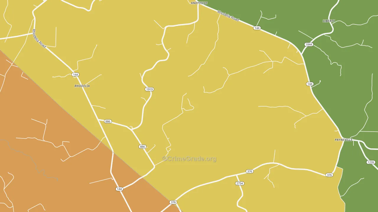 Rhodelia, KY Map of Arson Rates