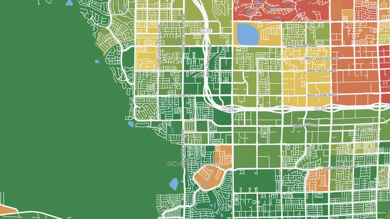 Rhodes Ranch, Spring Valley, NV Map of Arson Rates