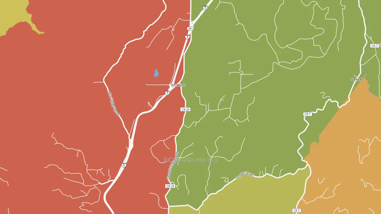 Rice Hill, OR Map of Arson Rates
