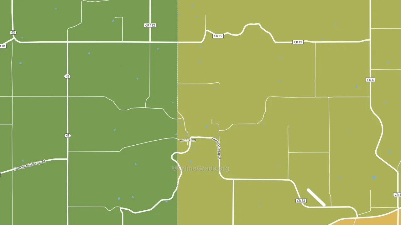 Riceford, MN Map of Arson Rates