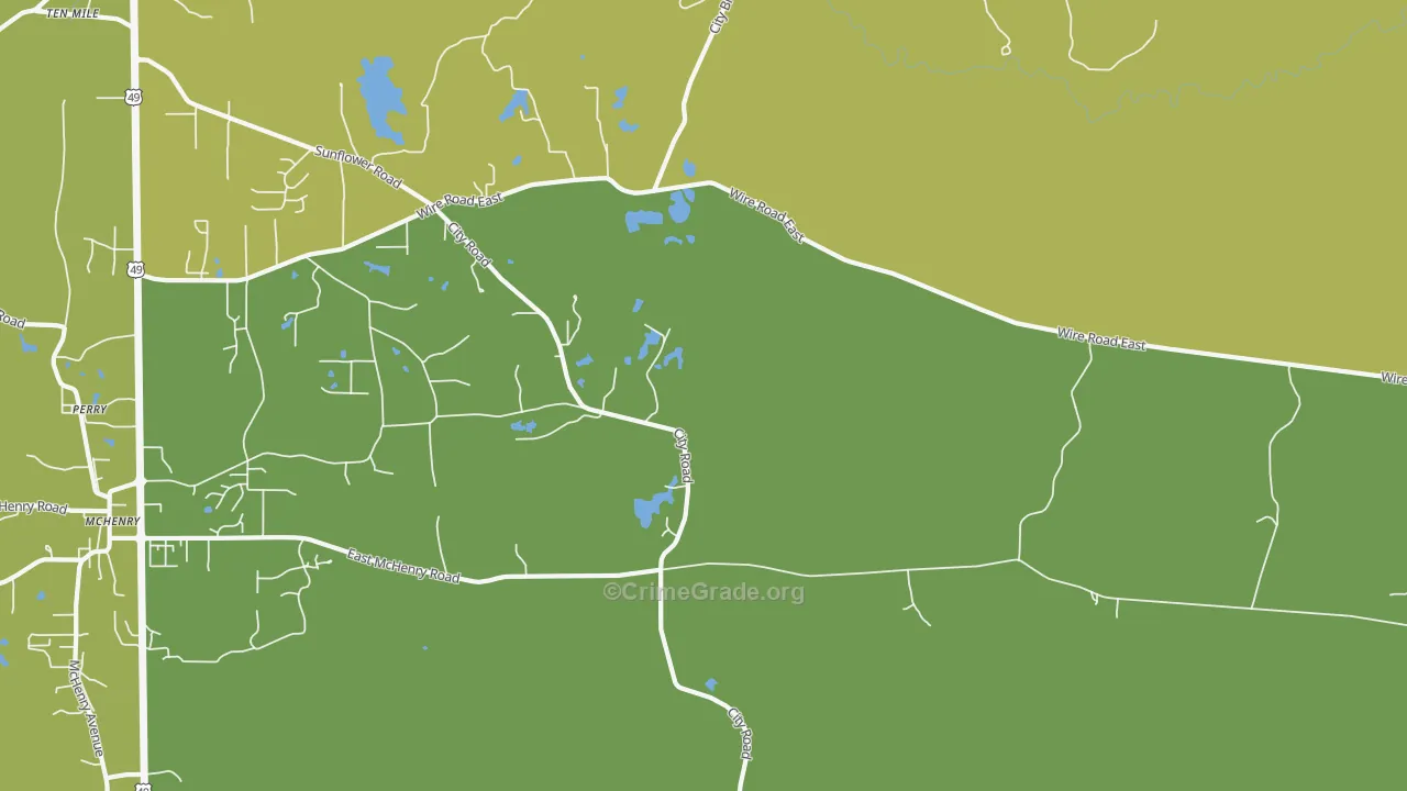 Riceville, MS Map of Arson Rates