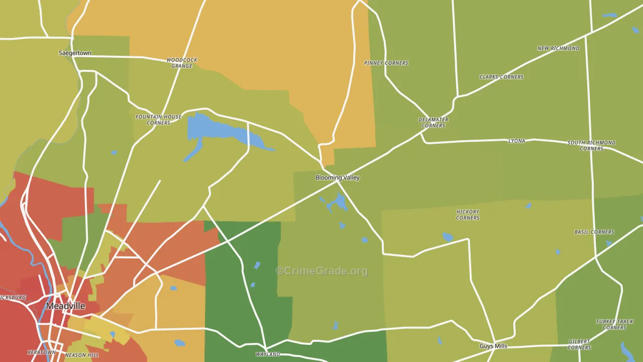 Riceville, PA Map of Arson Rates