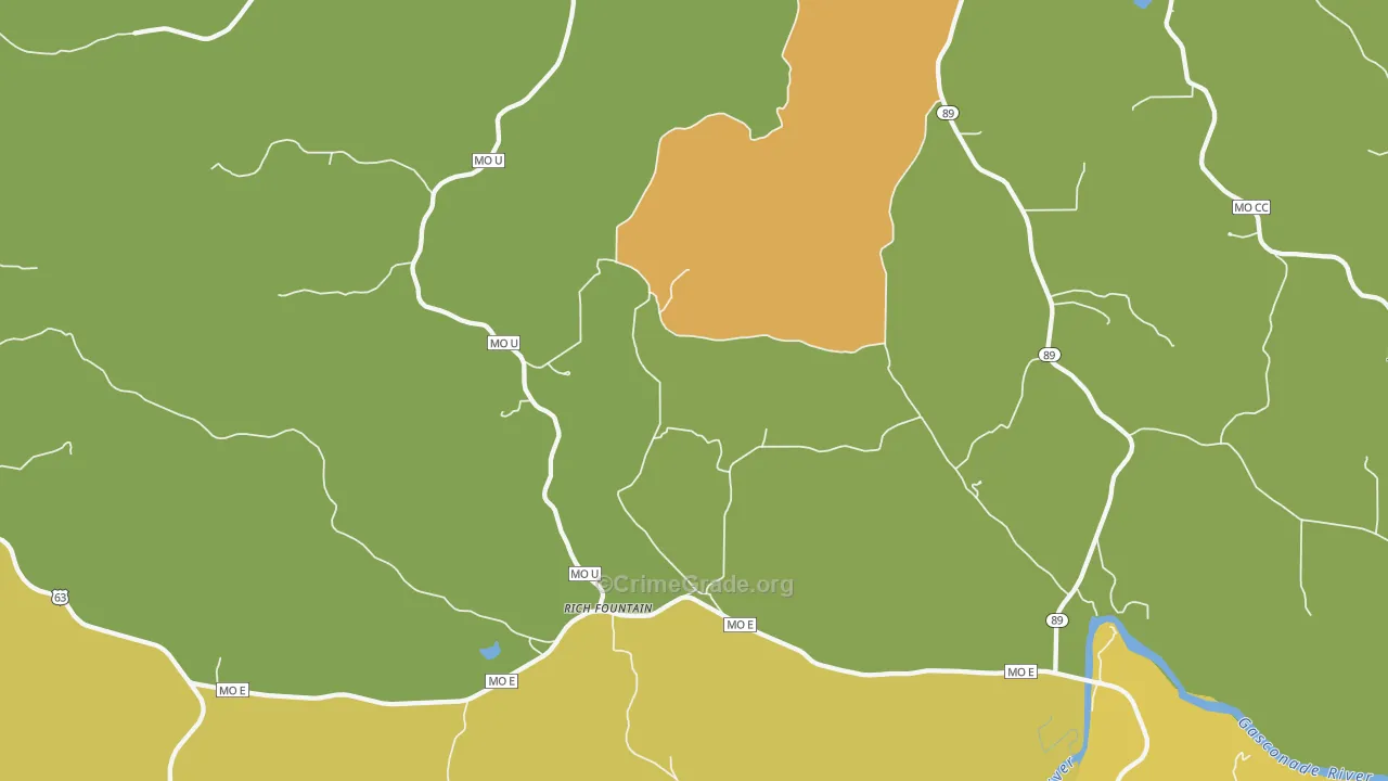 Rich Fountain, MO Map of Arson Rates