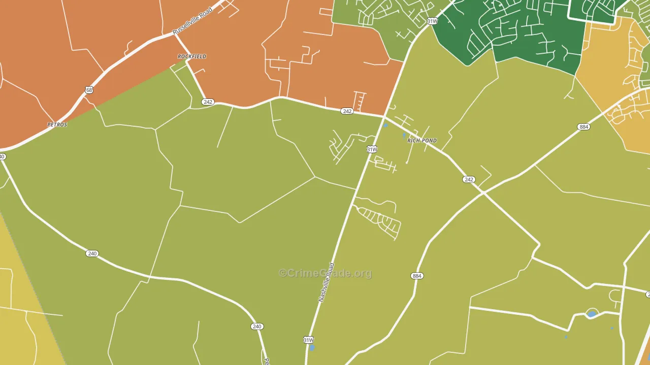 Rich Pond, KY Map of Arson Rates