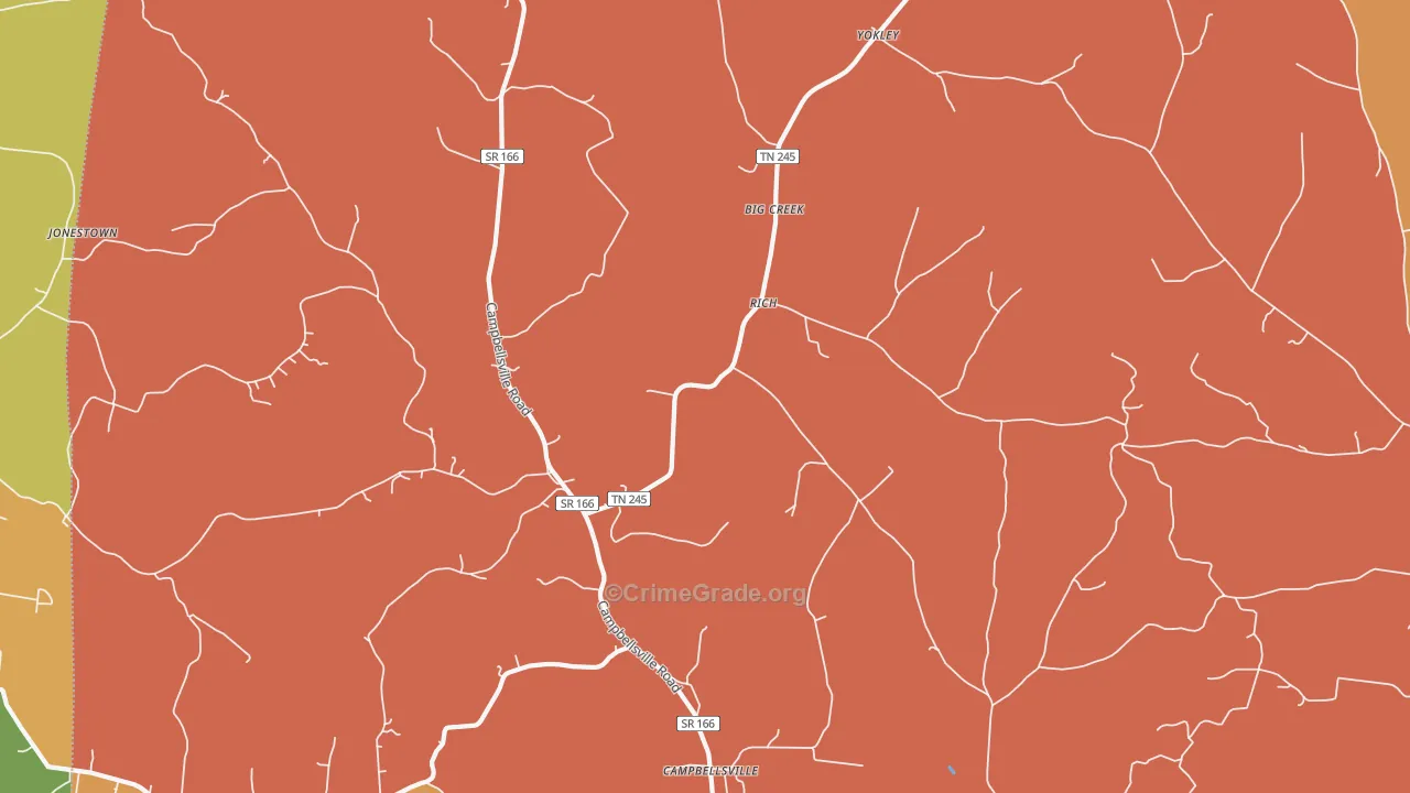 Rich, TN Map of Arson Rates