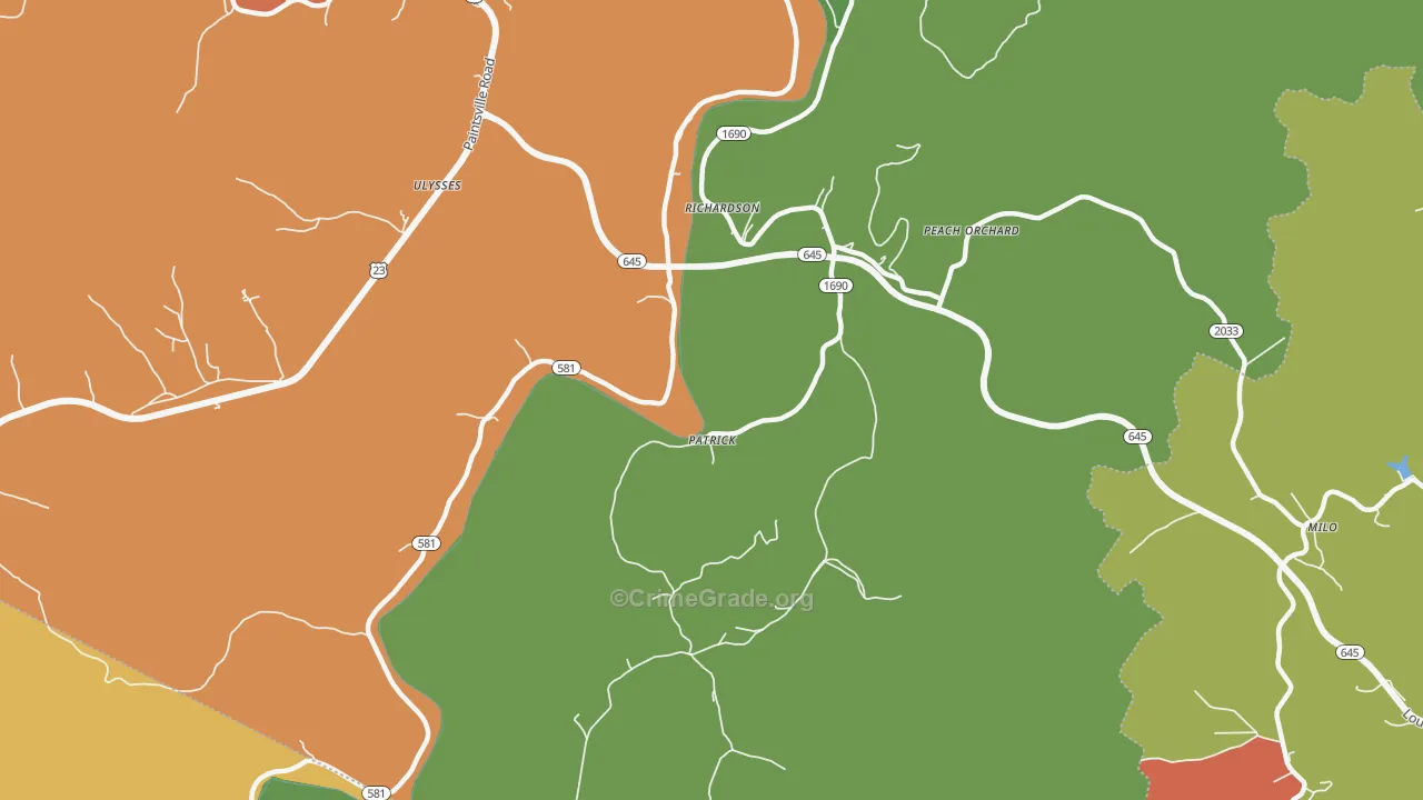Richardson, KY Map of Arson Rates
