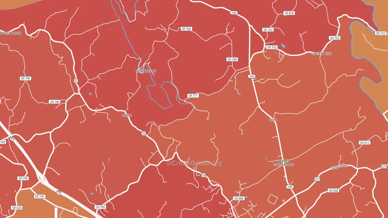 Richardson, VA Map of Arson Rates