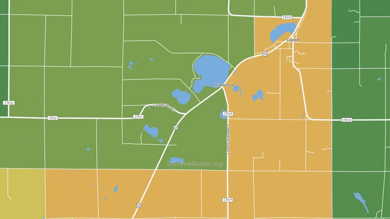 Richardson, WI Map of Arson Rates