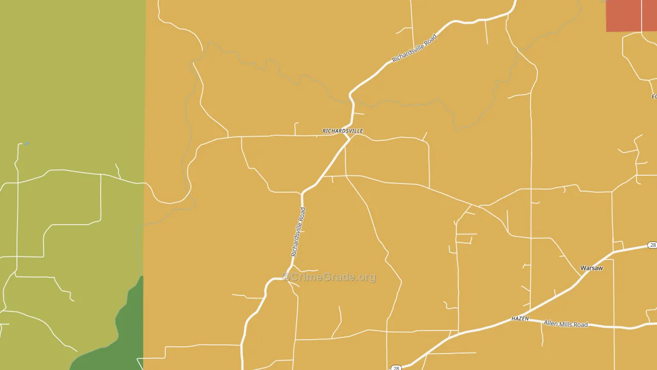 Richardsville, PA Map of Arson Rates