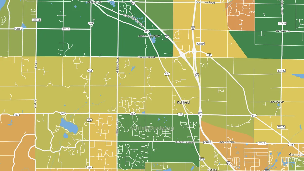 Richfield, WI Map of Arson Rates