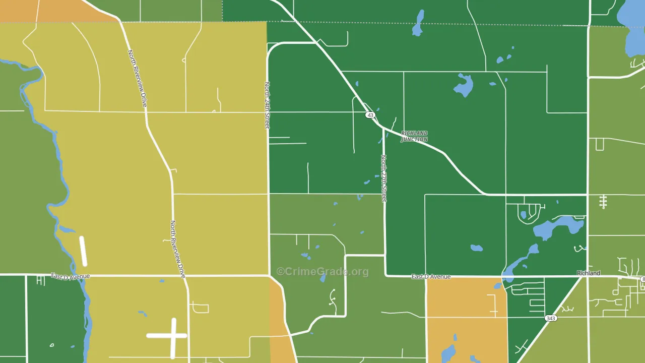 Richland Junction, MI Map of Arson Rates