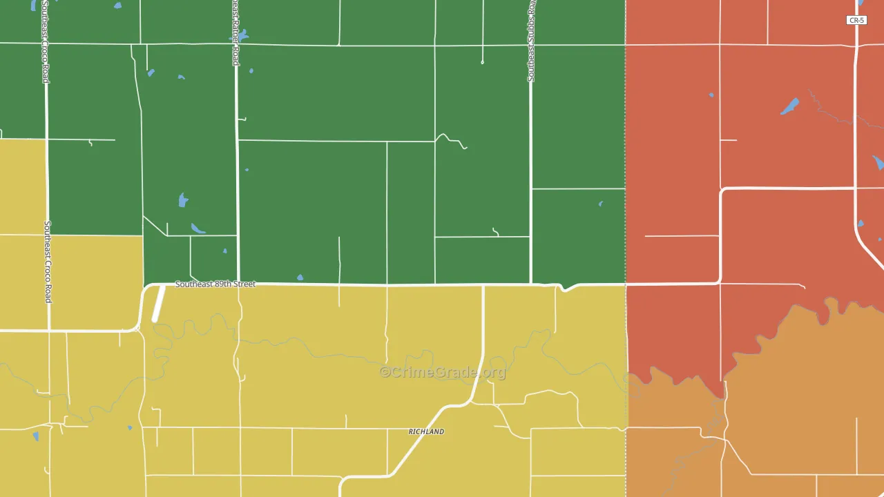 Richland, KS Map of Arson Rates