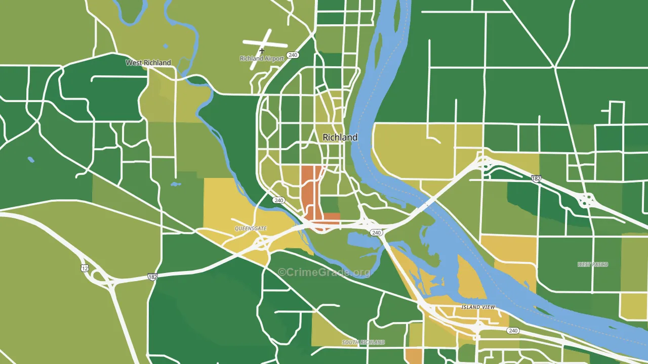 Richland, WA Map of Arson Rates