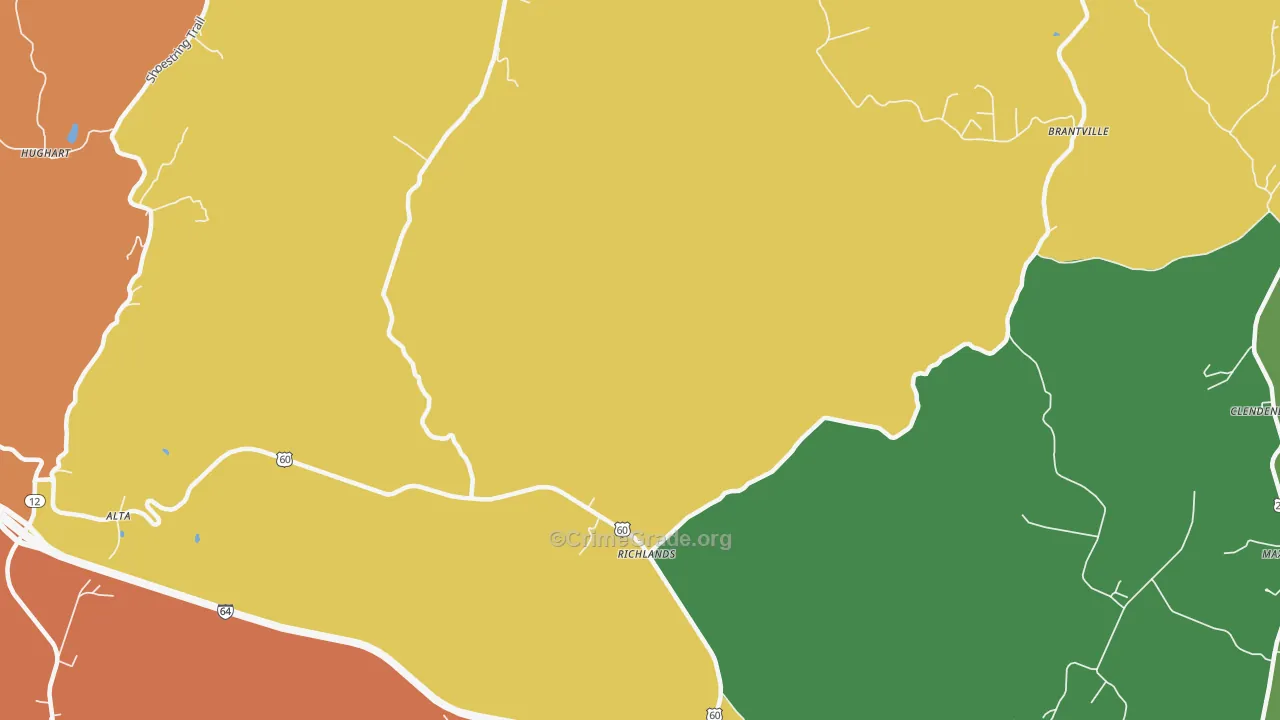Richland, WV Map of Arson Rates