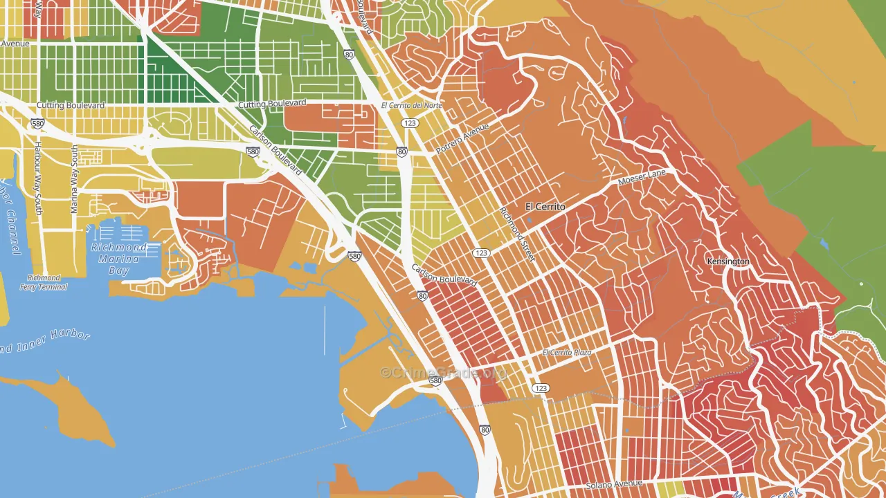 Richmond Annex, Richmond, CA Map of Arson Rates