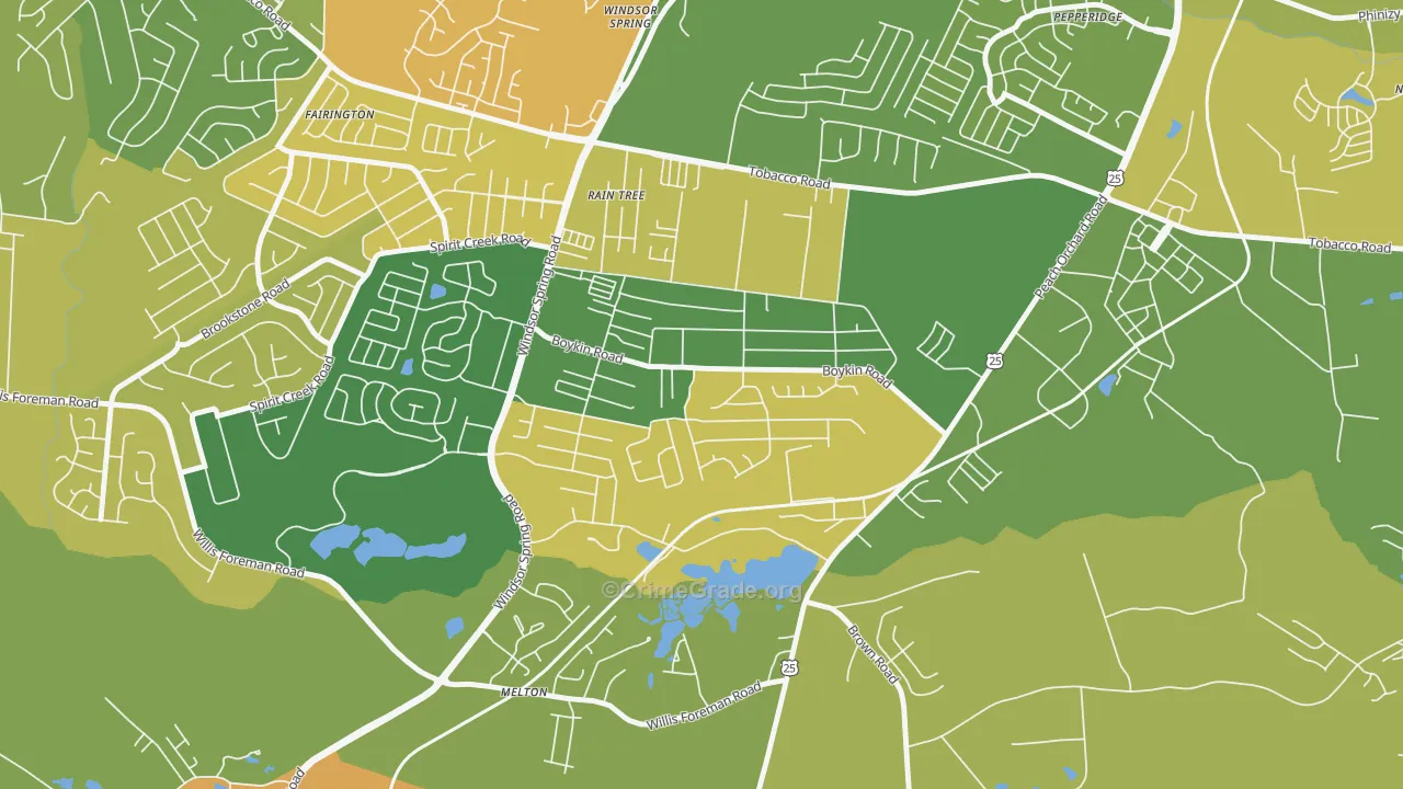 Richmond Factory, Augusta, GA Map of Arson Rates