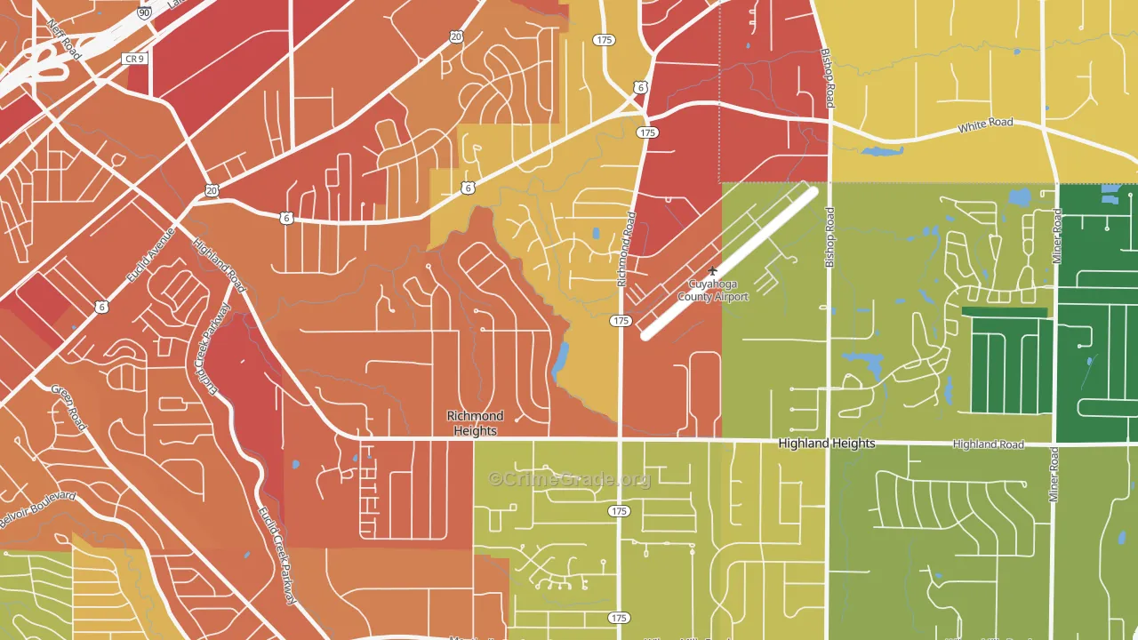 Richmond Heights, OH Map of Arson Rates