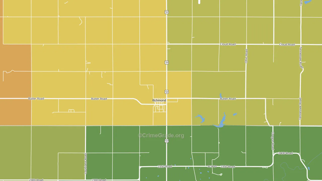 Richmond, KS Map of Arson Rates