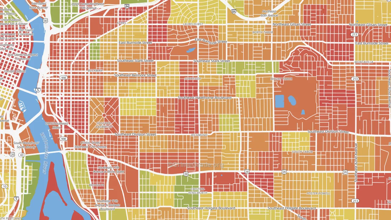 Richmond, Portland, OR Map of Arson Rates