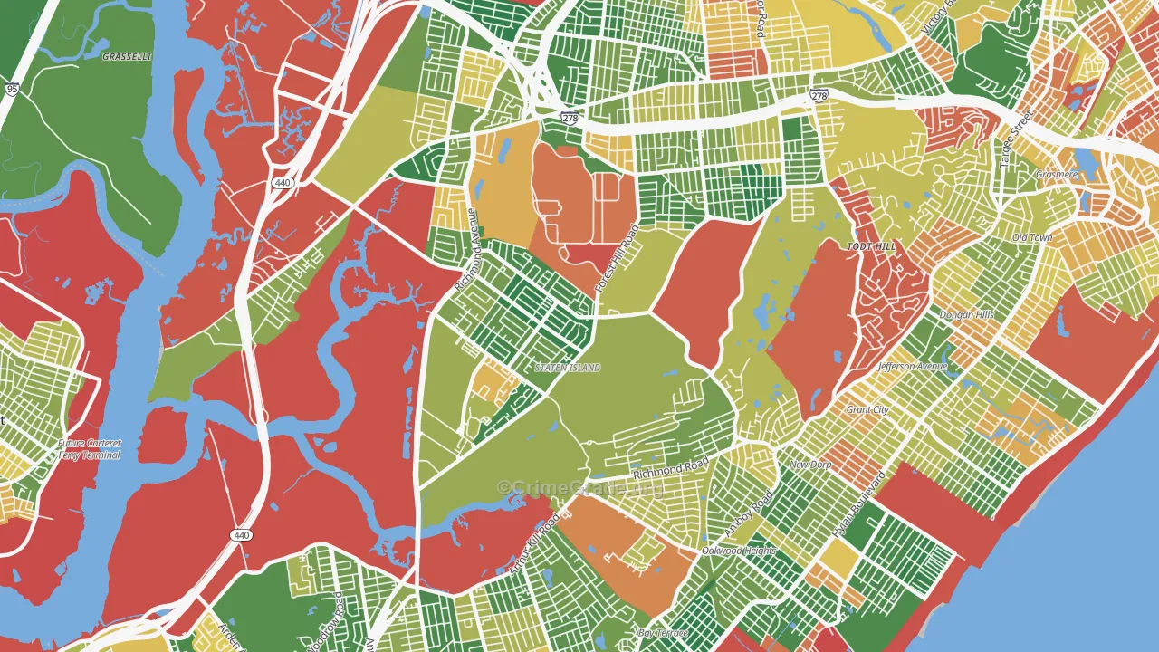 Richmondtown, Staten Island, NY Map of Arson Rates