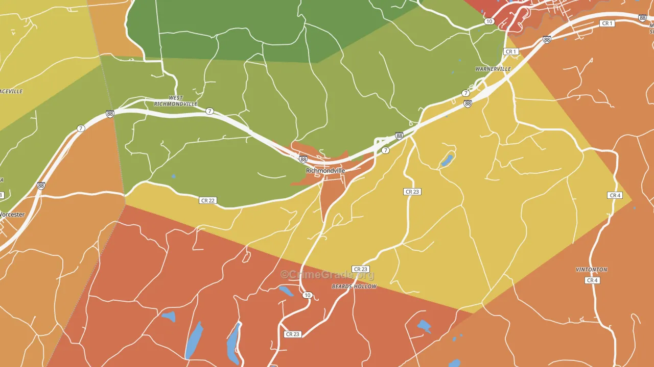 Richmondville, NY Map of Arson Rates
