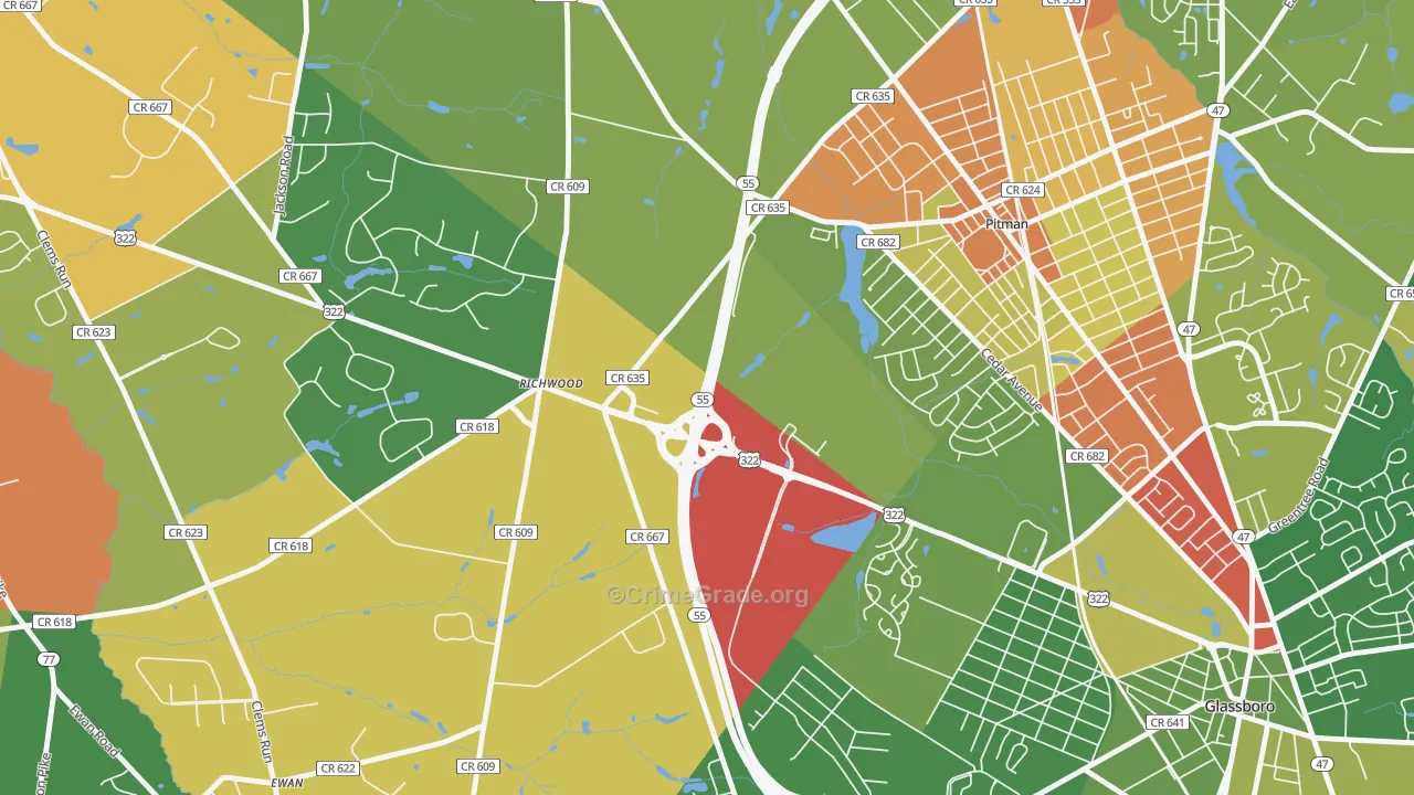 Richwood, NJ Map of Arson Rates