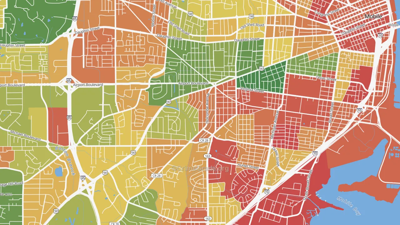 Rickarby, Mobile, AL Map of Arson Rates