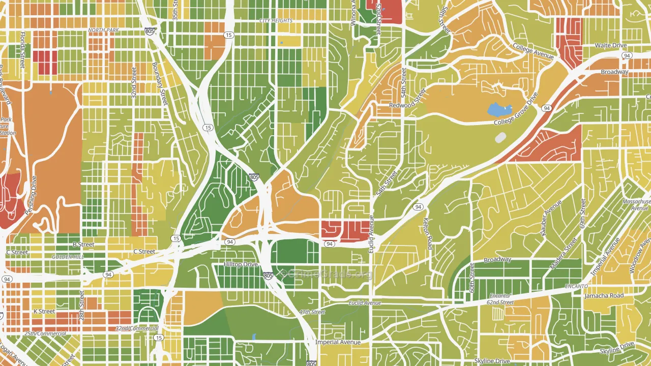 Ridgeview-Webster, San Diego, CA Map of Arson Rates