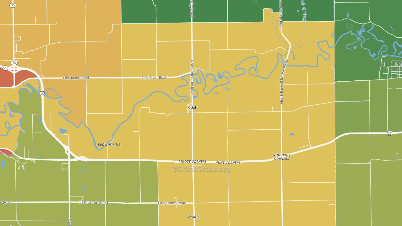 Ridott, IL Map of Arson Rates