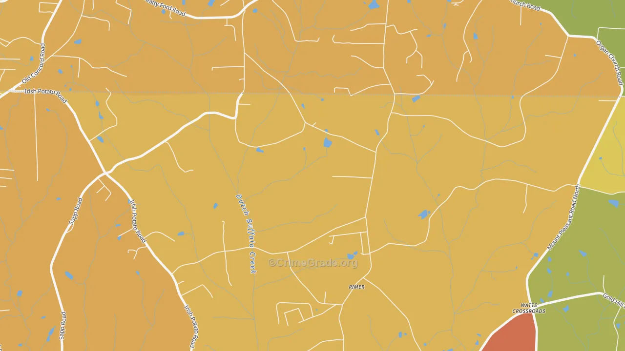 Rimer, NC Map of Arson Rates