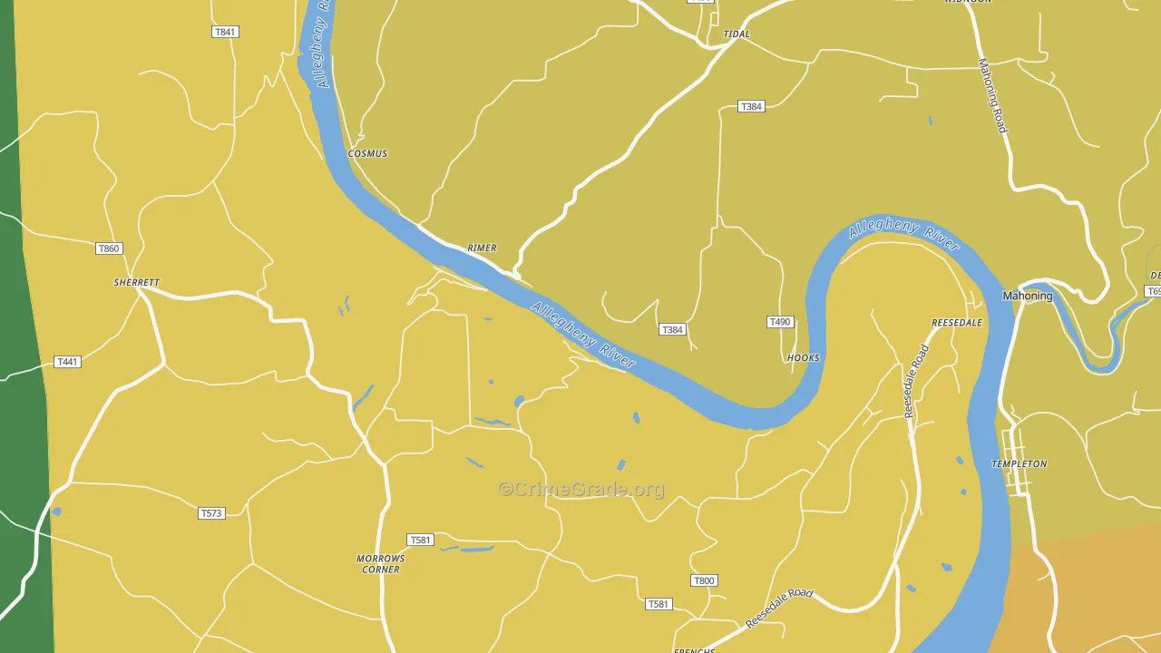 Rimer, PA Map of Arson Rates