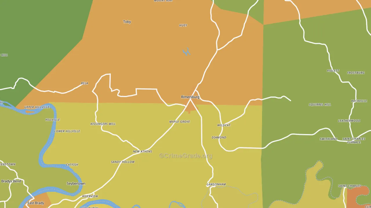 Rimersburg, PA Map of Arson Rates