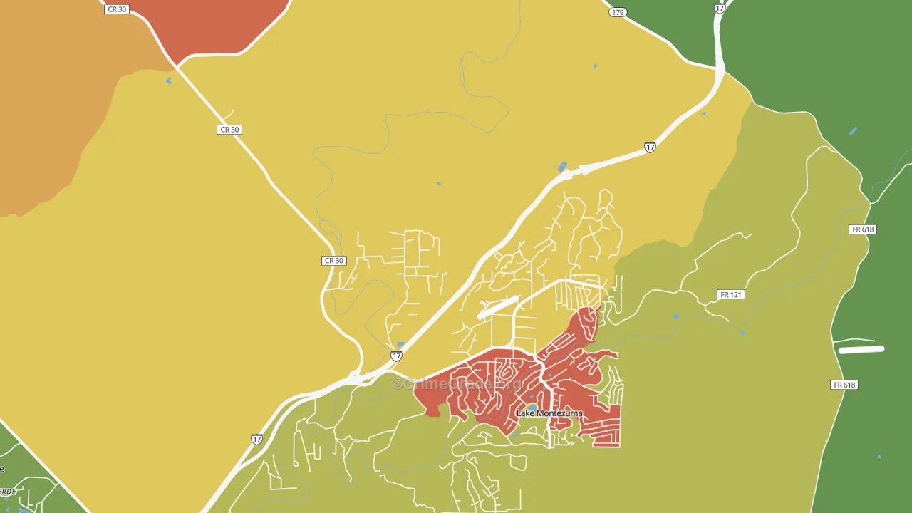Rimrock, AZ Map of Arson Rates