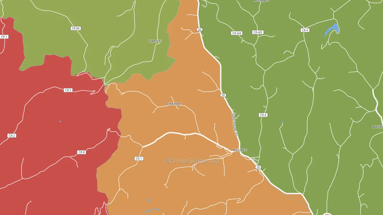 Rinehart, WV Map of Arson Rates