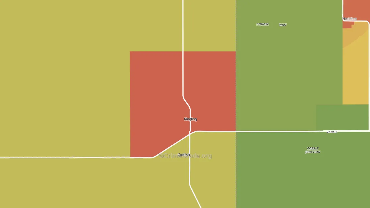 Ringling, OK Map of Arson Rates