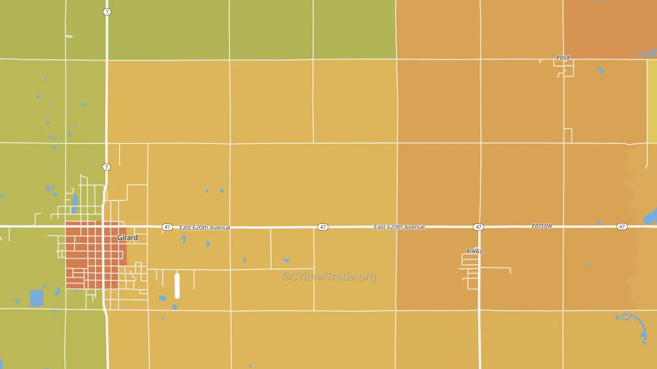 Ringo, KS Map of Arson Rates