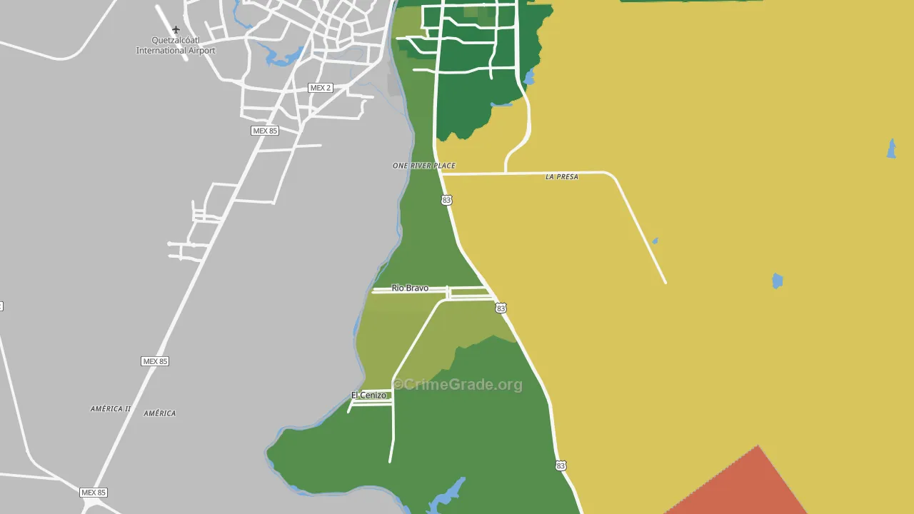 Rio Bravo, TX Map of Arson Rates