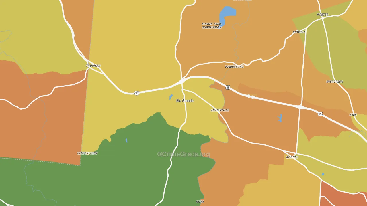 Rio Grande, OH Map of Arson Rates