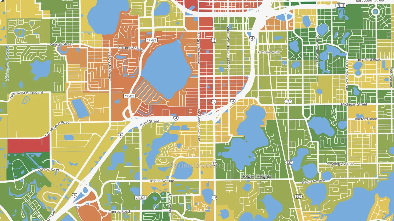 Rio Grande Park, Orlando, FL Map of Arson Rates