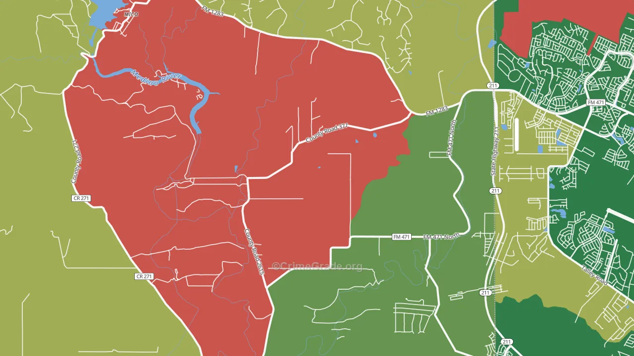 Rio Medina, TX Map of Arson Rates