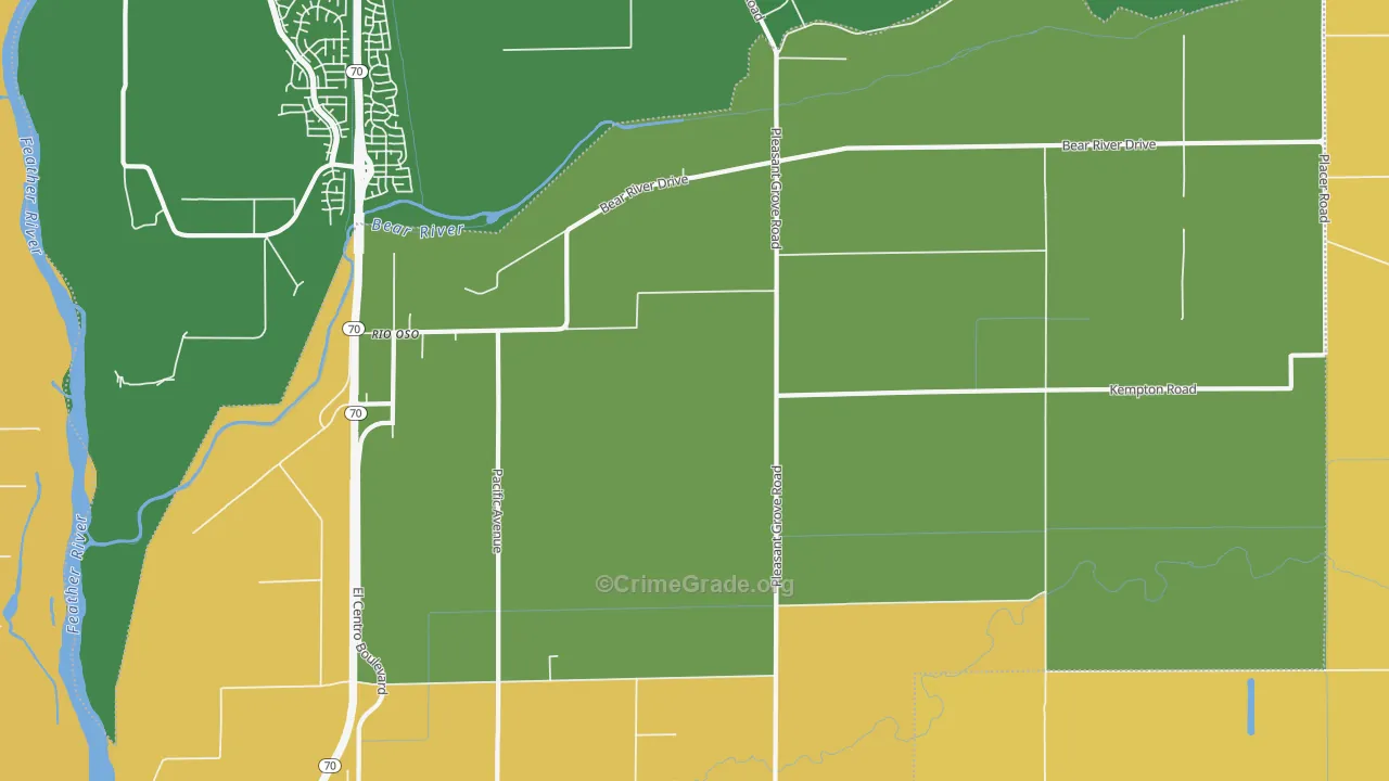Rio Oso, CA Map of Arson Rates