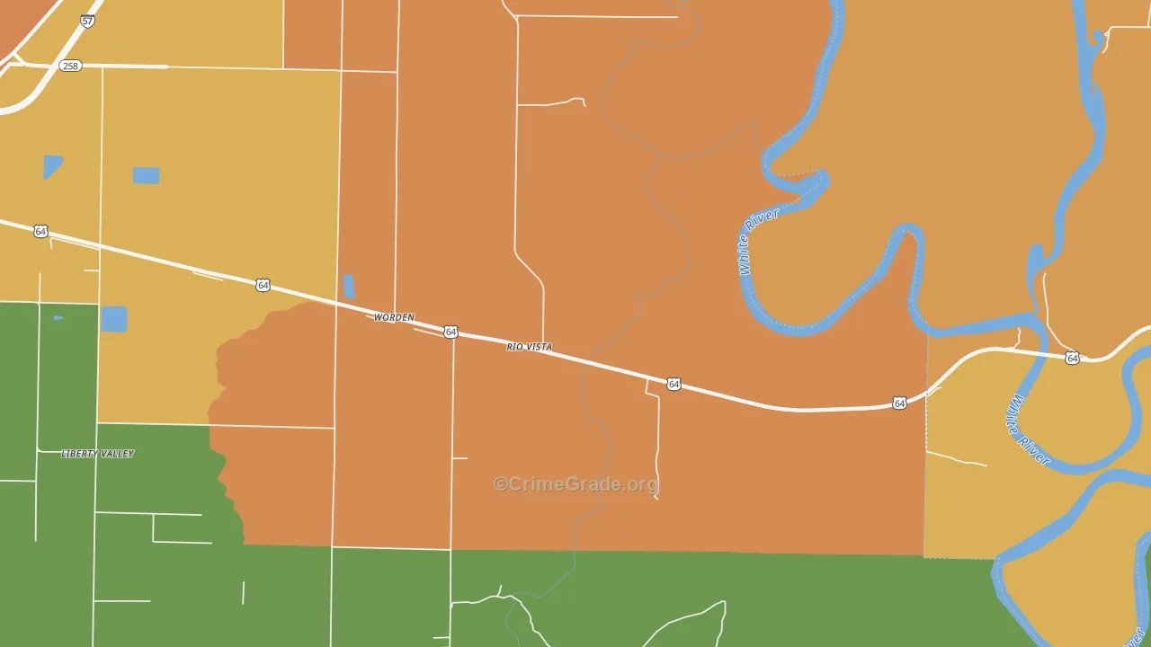 Rio Vista, AR Map of Arson Rates