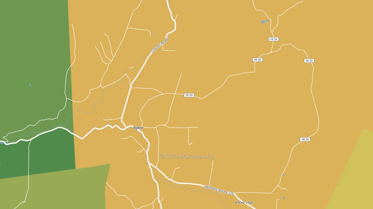 Ripton, VT Map of Arson Rates